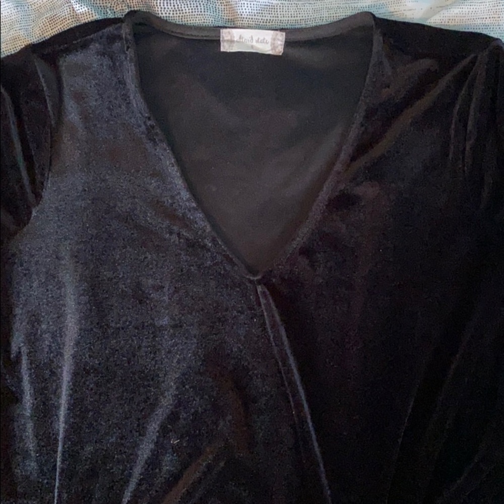 Altar’d State black velvet V-neck blouse